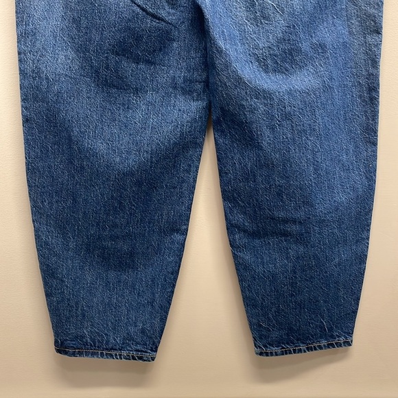 NWT a.n.a. Highest Rise Balloon Jean Dark Wash Denim Tapered Leg 12 - Picture 6 of 16